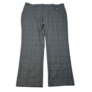 Tommy Hilfiger Plaid Dress Pants Mens 42x30 Grey Burgundy TH Flex NEW